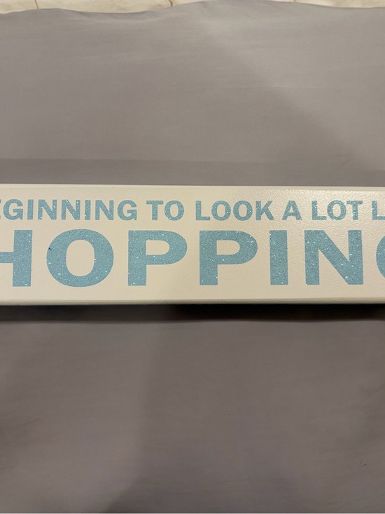 Other - Glitter Blue 'Shopping' Wall Sign